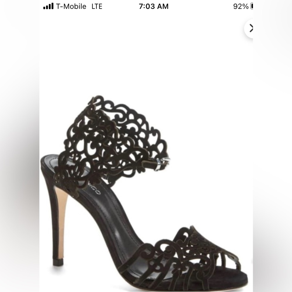 Klub Niko black leather high heels 7.